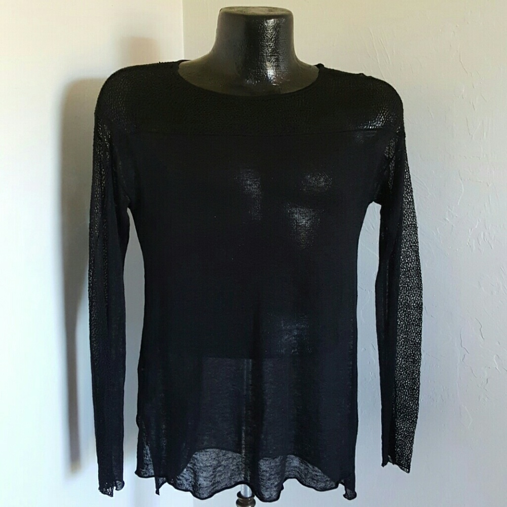Eileen Fisher women knit top long sleeve size S